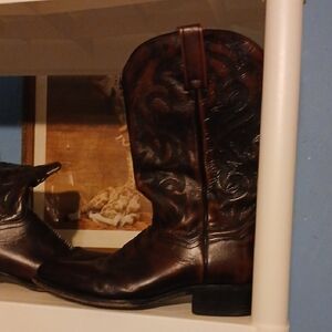 Dan Post Brown Leather Cowboy Boots Size 10.5